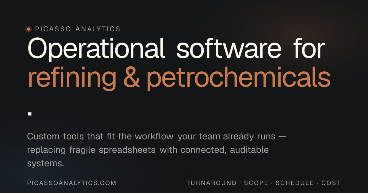Picasso Analytics — Operational software for refining & petrochemicals